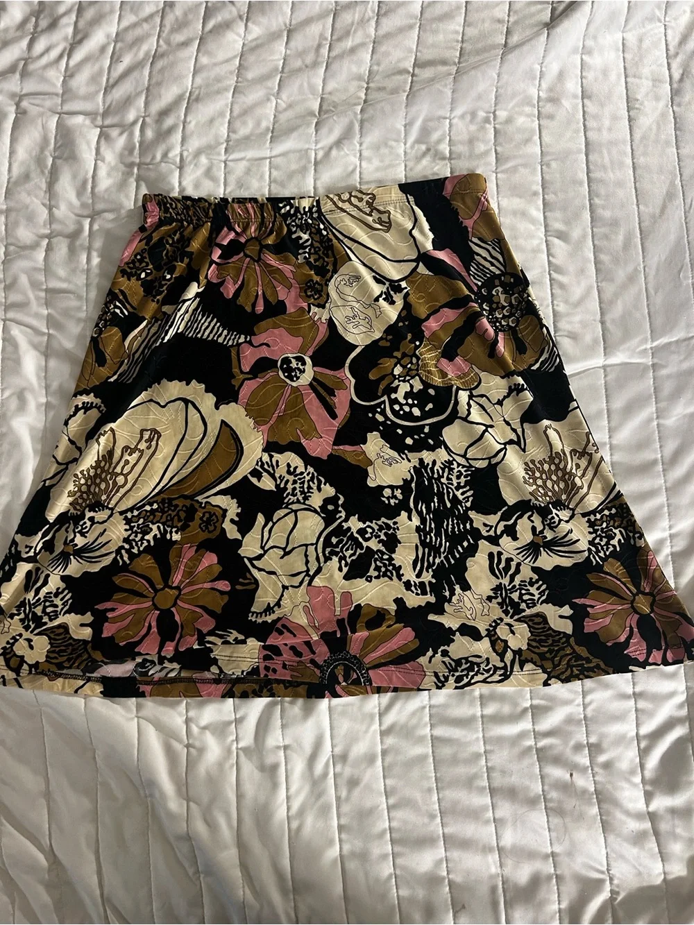 Brittany Black Petite Y2K Floral Mini Skirt PL Made in USA